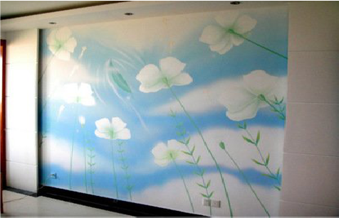 屏边画墙绘怎么画好白云的蓬松感？