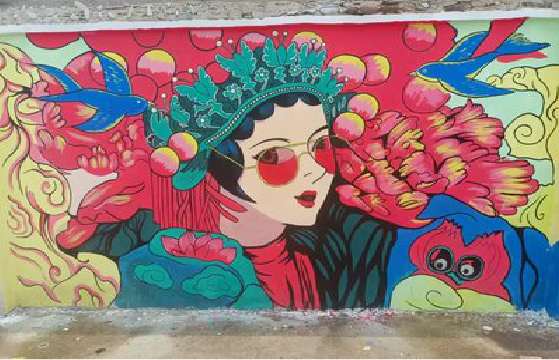 屏边墙体彩绘-网红墙