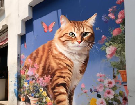 屏边自己绘制有个性的手绘墙