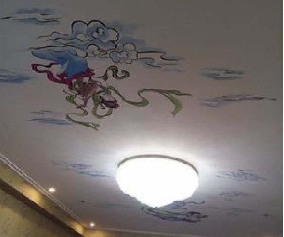 屏边如何快速绘制天花板上的手绘墙？